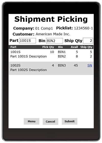AdvancedWare provides Solutions for Epicor's Epicor 9 ERP System including Real-Time Barcode Shipment Picking application