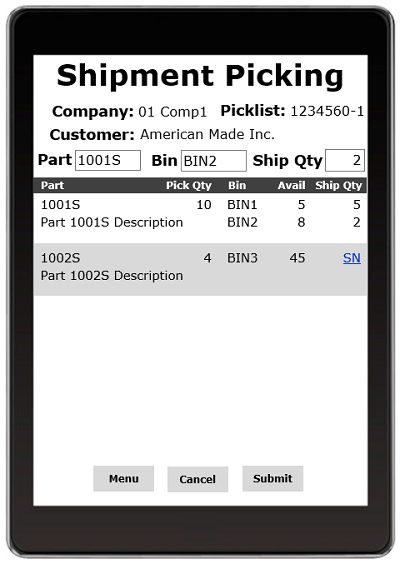 AdvancedWare provides Solutions for Epicor's MANAGE 2000 ERP System including Real-Time Barcode Shipment Picking application