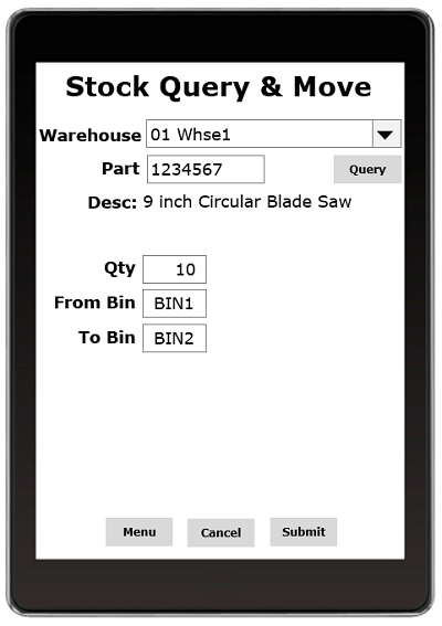 AdvancedWare provides Solutions for Epicor's MANAGE 2000 ERP System including Real-Time Barcode Stock Query & Move application